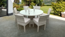 Fairmont 60 Inch Outdoor Patio Dining Table with 6 Armless Chairs - TK Classics