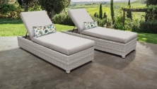 Fairmont Wheeled Chaise Set of 2 Outdoor Wicker Patio Furniture - TK Classics