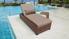 Laguna Chaise Outdoor Wicker Patio Furniture With Side Table - TK Classics