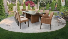 Laguna Rectangular Outdoor Patio Dining Table with with 6 Armless Chairs and 2 Chairs w/ Arms - TK Classics