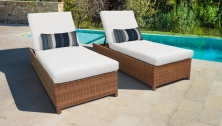 Laguna Wheeled Chaise Set of 2 Outdoor Wicker Patio Furniture - TK Classics
