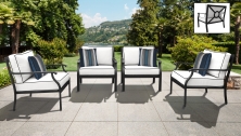 kathy ireland Homes & Gardens Madison Ave. 4 Piece Outdoor Aluminum Patio Furniture Set 04g - TK Classics