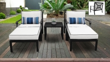 kathy ireland Homes & Gardens Madison Ave. 5 Piece Outdoor Aluminum Patio Furniture Set 05b - TK Classics