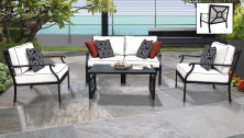kathy ireland Homes & Gardens Madison Ave. 5 Piece Outdoor Aluminum Patio Furniture Set 05c - TK Classics