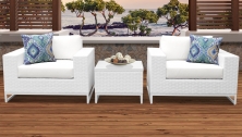 Miami 3 Piece Outdoor Wicker Patio Furniture Set 03b - TK Classics