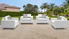 Miami 4 Piece Outdoor Wicker Patio Furniture Set 04a - TK Classics