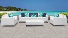 Miami 6 Piece Outdoor Wicker Patio Furniture Set 06e - TK Classics