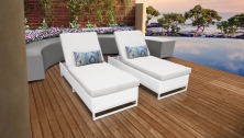 Miami Chaise Set of 2 Outdoor Wicker Patio Furniture - TK Classics