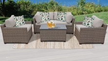 Monterey 5 Piece Outdoor Wicker Patio Furniture Set 05b - TK Classics