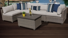 Monterey 6 Piece Outdoor Wicker Patio Furniture Set 06a - TK Classics
