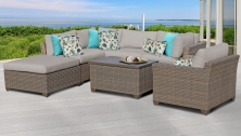 Monterey 7 Piece Outdoor Wicker Patio Furniture Set 07d - TK Classics