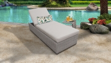 Monterey Chaise Outdoor Wicker Patio Furniture With Side Table - TK Classics