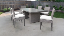 Monterey Rectangular Outdoor Patio Dining Table with 6 Armless Chairs - TK Classics