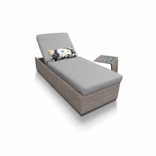 Oasis Chaise Outdoor Wicker Patio Furniture With Side Table - TK Classics