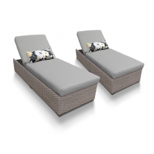 Oasis Chaise Set of 2 Outdoor Wicker Patio Furniture - TK Classics