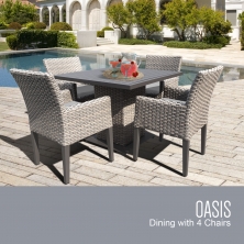 Oasis Square Dining Table with 4 Chairs - TK Classics