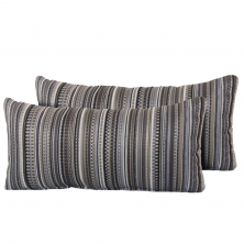 Black Stripe Outdoor Throw Pillows Rectangle Set of 2 - TK Classics