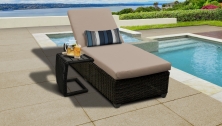 Venice Chaise Outdoor Wicker Patio Furniture With Side Table - TK Classics