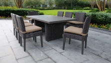 Venice Rectangular Outdoor Patio Dining Table with 8 Armless Chairs - TK Classics